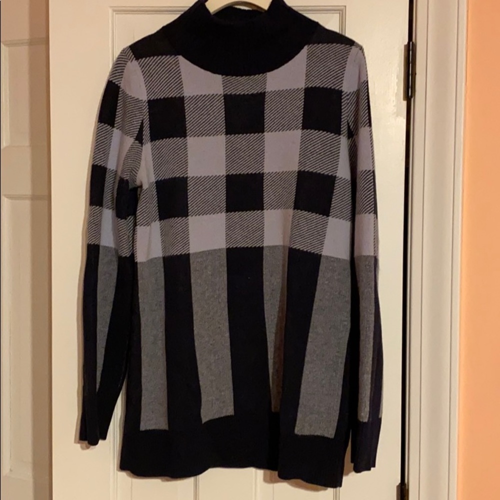 Ann Taylor Navy and Light Blue Sweater